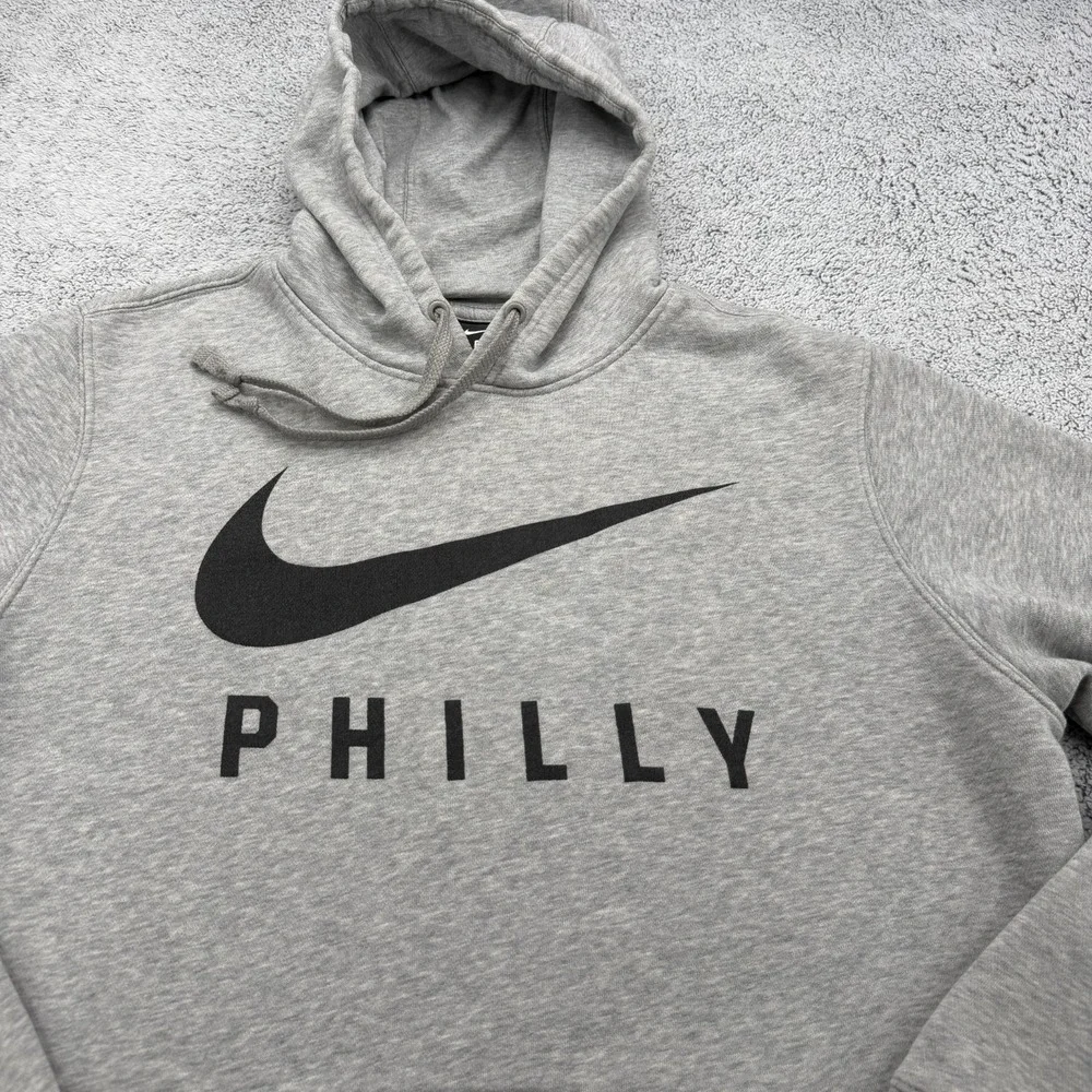 Nike Hoodie Mens Medium Gray Philly Philadelphia City Center Swoosh Pullover 215